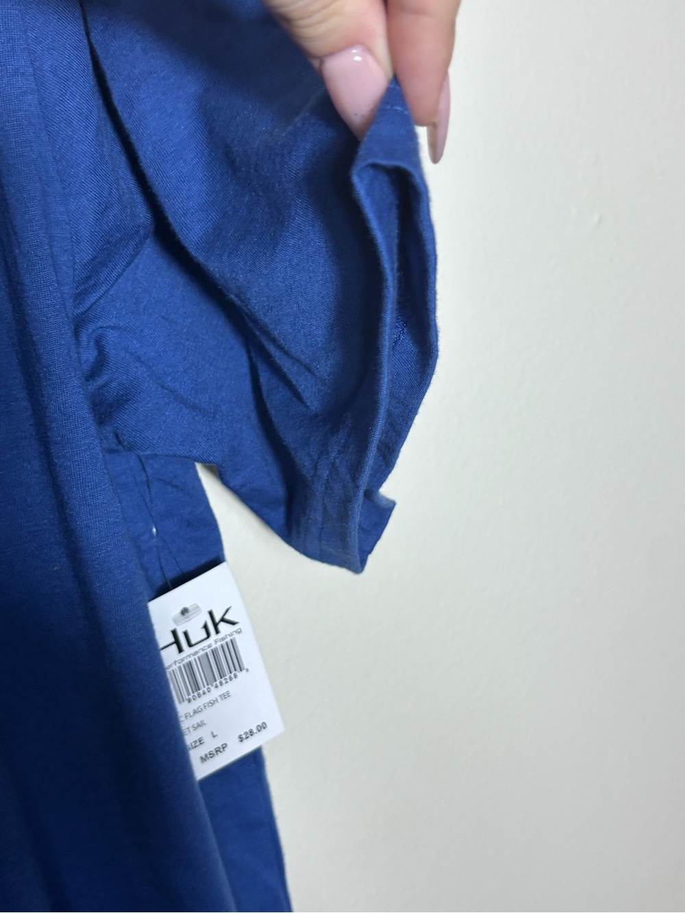 NWT HUK Shirt KC Flag Fish Pursuit Performance Fishing Blue Mens Size L - Picture 7 of 9